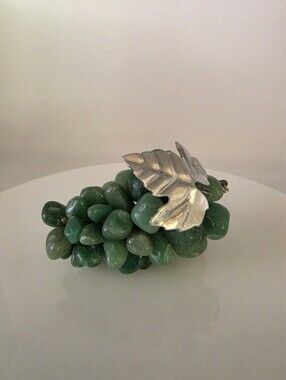 Vintage MCM Mid-Century Modern Medium Green Aventurine Grape Cluster Small